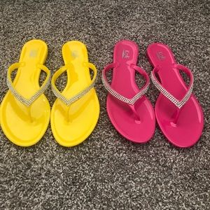 Womens Flip flops 2 pair 11 with Bling